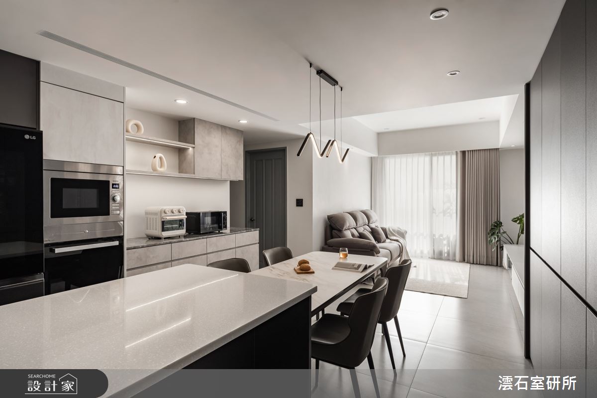 20坪新成屋(5年以下)＿現代風客廳餐廳廚房中島案例圖片＿澐石室研所＿澐石_15瑞恩悦琚之1