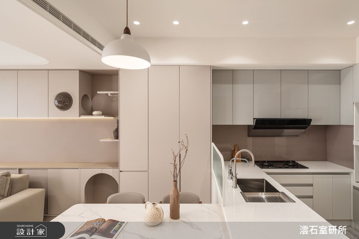 40坪新成屋(5年以下)＿北歐風客廳餐廳廚房中島案例圖片＿澐石室研所＿澐石_20八展09之9