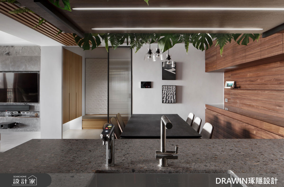 35坪新成屋(5年以下)＿現代風玄關餐廳中島案例圖片＿琢隱設計DRAWIN DESIGN STUDIO＿琢隱_Liao Residence之3