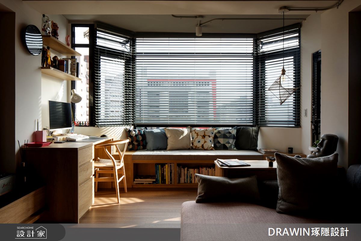 25坪新古屋(10年以下)＿現代風客廳書房臥榻案例圖片＿琢隱設計DRAWIN DESIGN STUDIO＿琢隱_Peng Residence之5