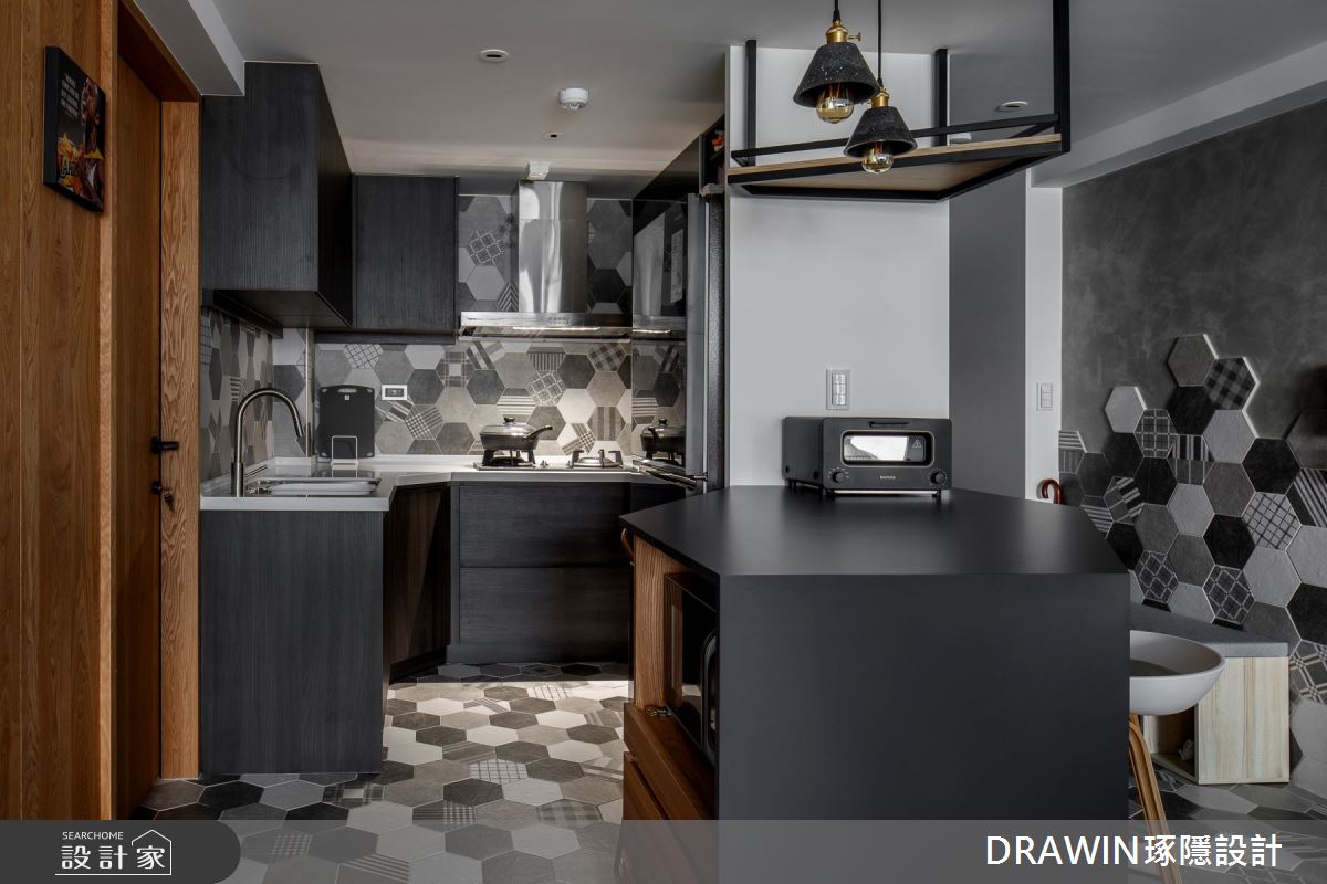 25坪新古屋(10年以下)＿現代風餐廳廚房吧檯中島案例圖片＿琢隱設計DRAWIN DESIGN STUDIO＿琢隱_Peng Residence之3