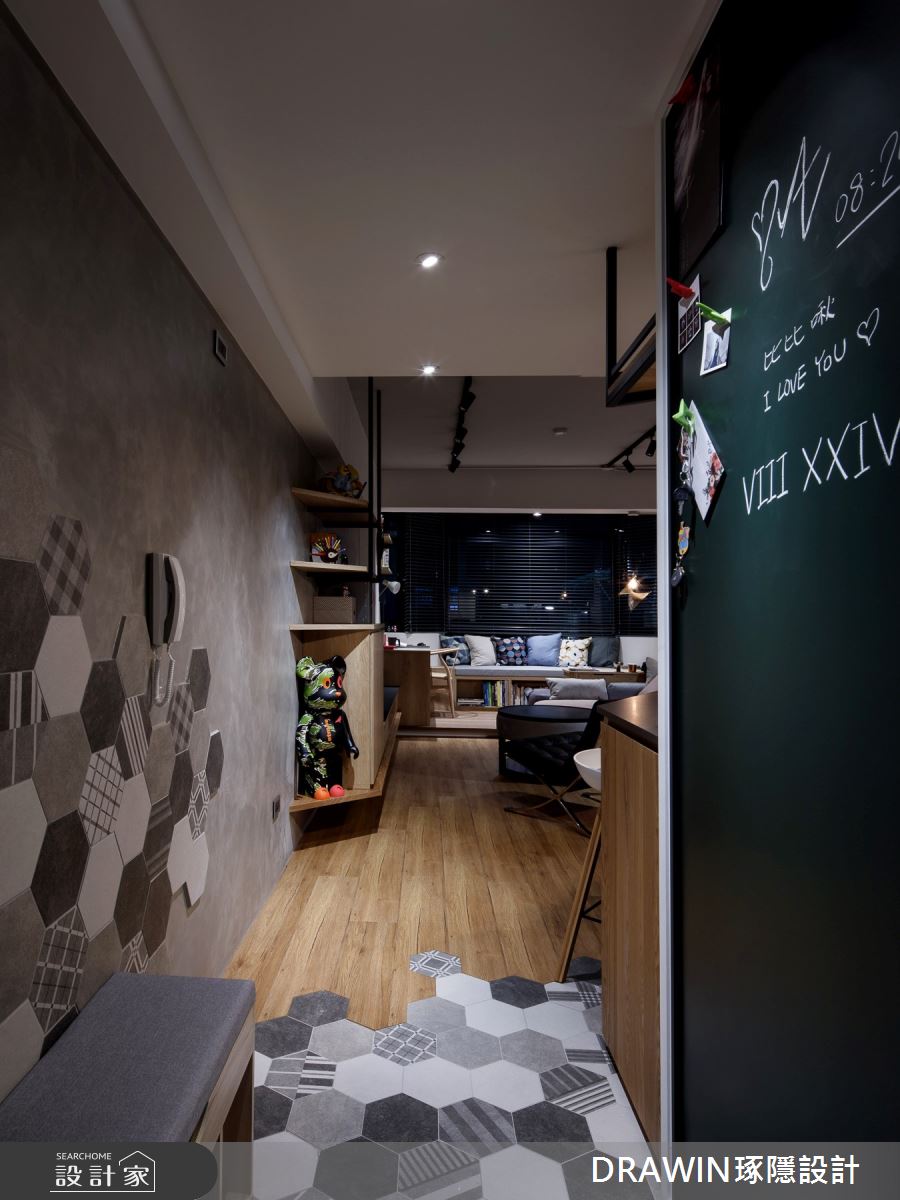 25坪新古屋(10年以下)＿現代風玄關案例圖片＿琢隱設計DRAWIN DESIGN STUDIO＿琢隱_Peng Residence之1