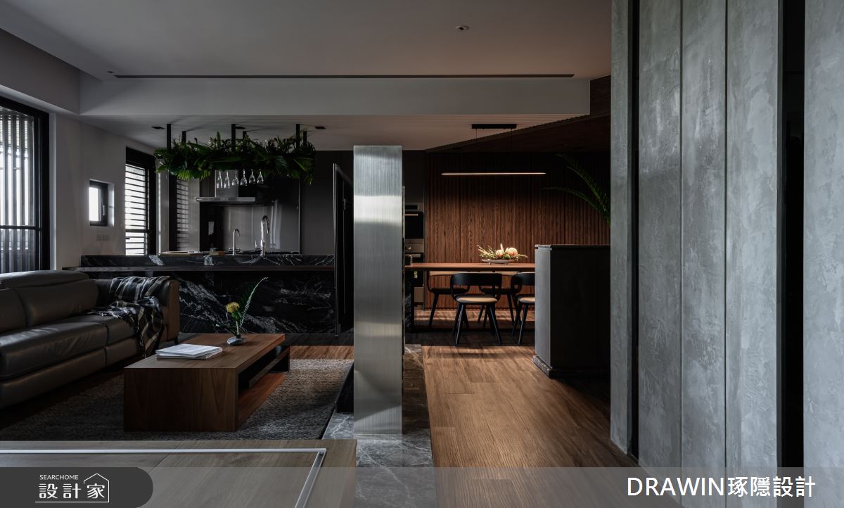 40坪新成屋(5年以下)＿現代風客廳餐廳廚房中島案例圖片＿琢隱設計DRAWIN DESIGN STUDIO＿琢隱_Fang Residence之4