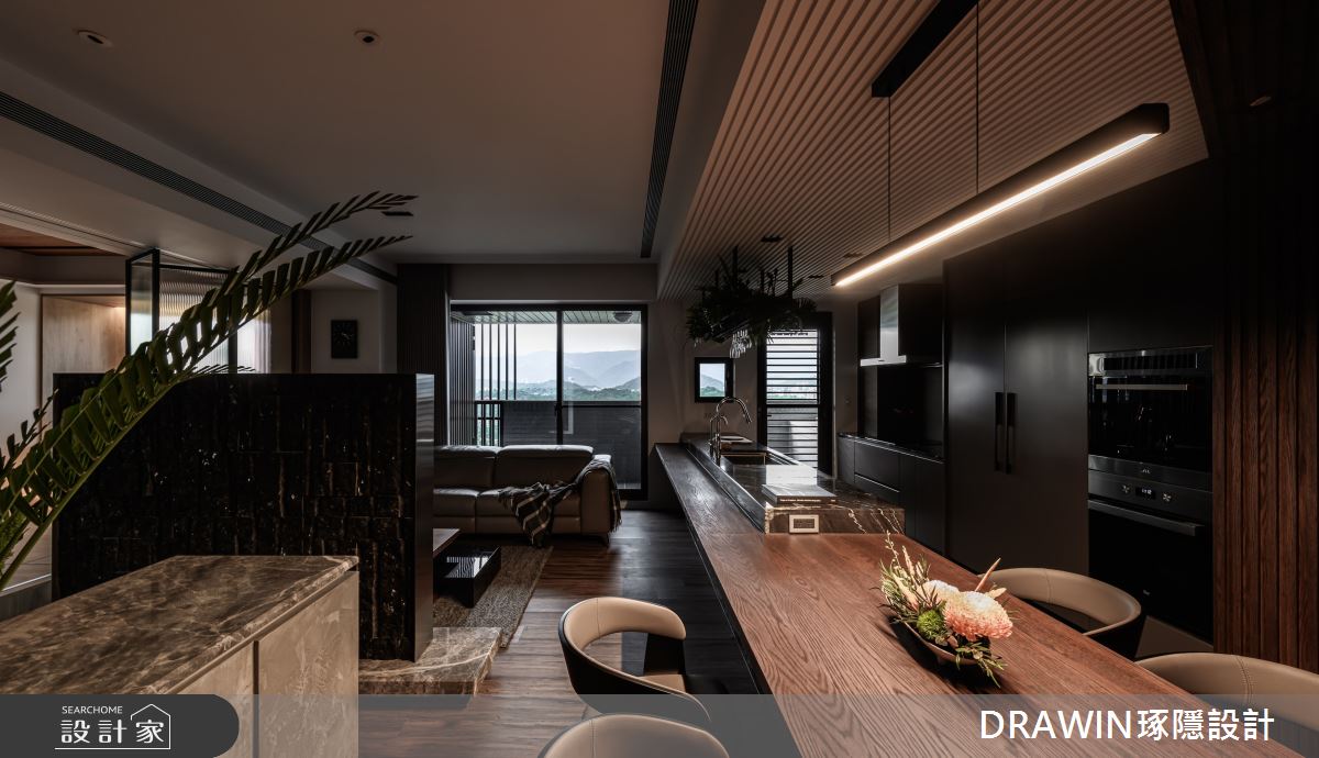 40坪新成屋(5年以下)＿現代風客廳餐廳廚房中島案例圖片＿琢隱設計DRAWIN DESIGN STUDIO＿琢隱_Fang Residence之9