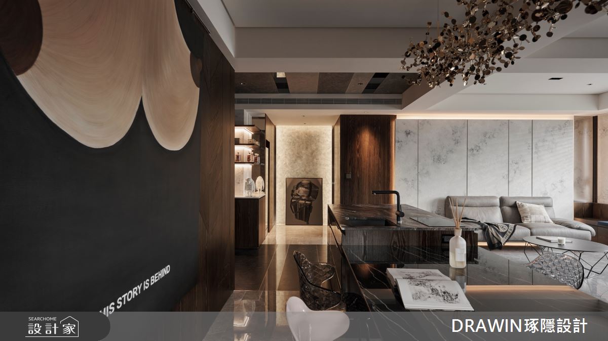 35坪新成屋(5年以下)＿現代風客廳餐廳中島案例圖片＿琢隱設計DRAWIN DESIGN STUDIO＿琢隱_C Residence之6