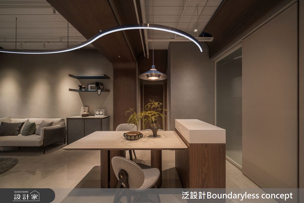 30坪新成屋(5年以下)＿工業風客廳餐廳中島案例圖片＿泛設計Boundaryless concept＿泛設計_流．形之9
