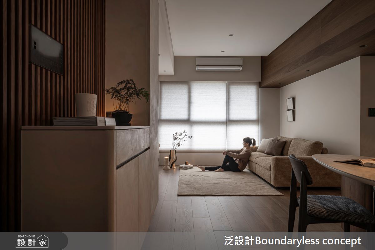 25坪預售屋＿侘寂風玄關客廳餐廳案例圖片＿泛設計Boundaryless concept＿泛設計_謐．境之4