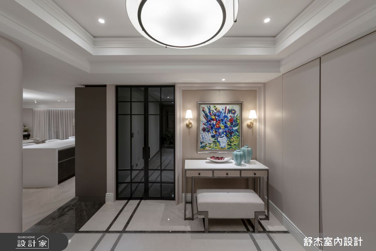 141坪新成屋(5年以下)＿美式風玄關案例圖片＿舒杰室內裝修設計有限公司＿舒杰_大隱水岸．百坪河岸宅之12