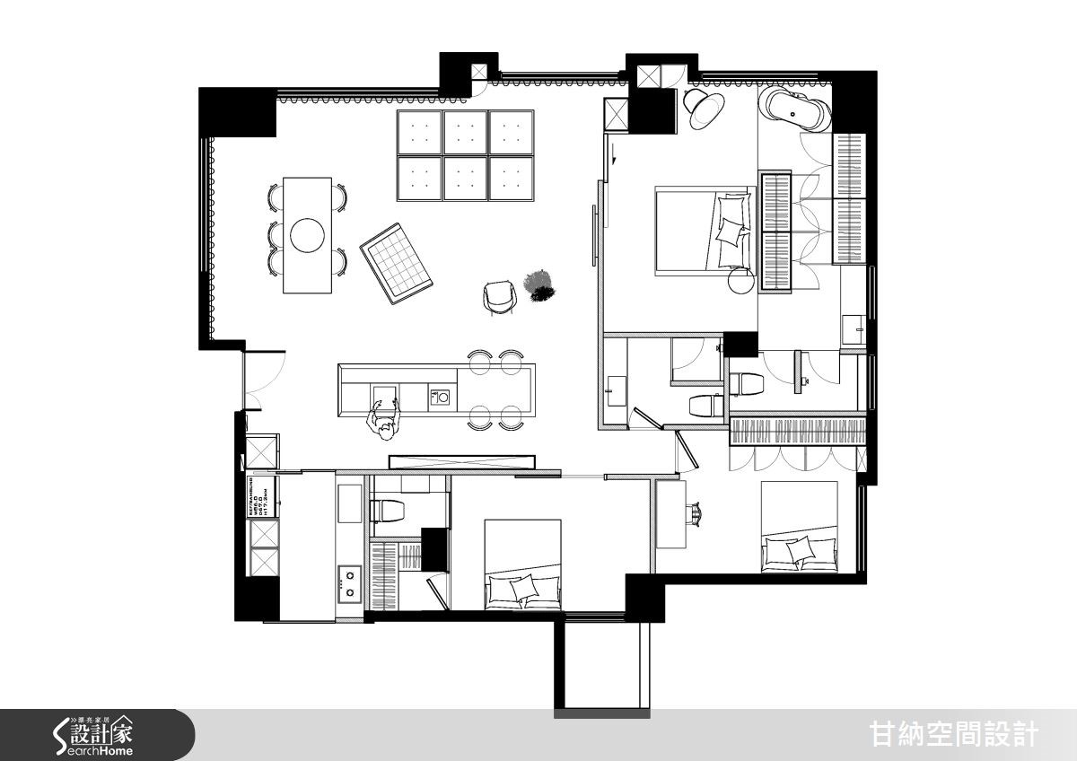 48坪新成屋(5年以下)＿混搭風案例圖片＿甘納空間設計＿甘納_18之12