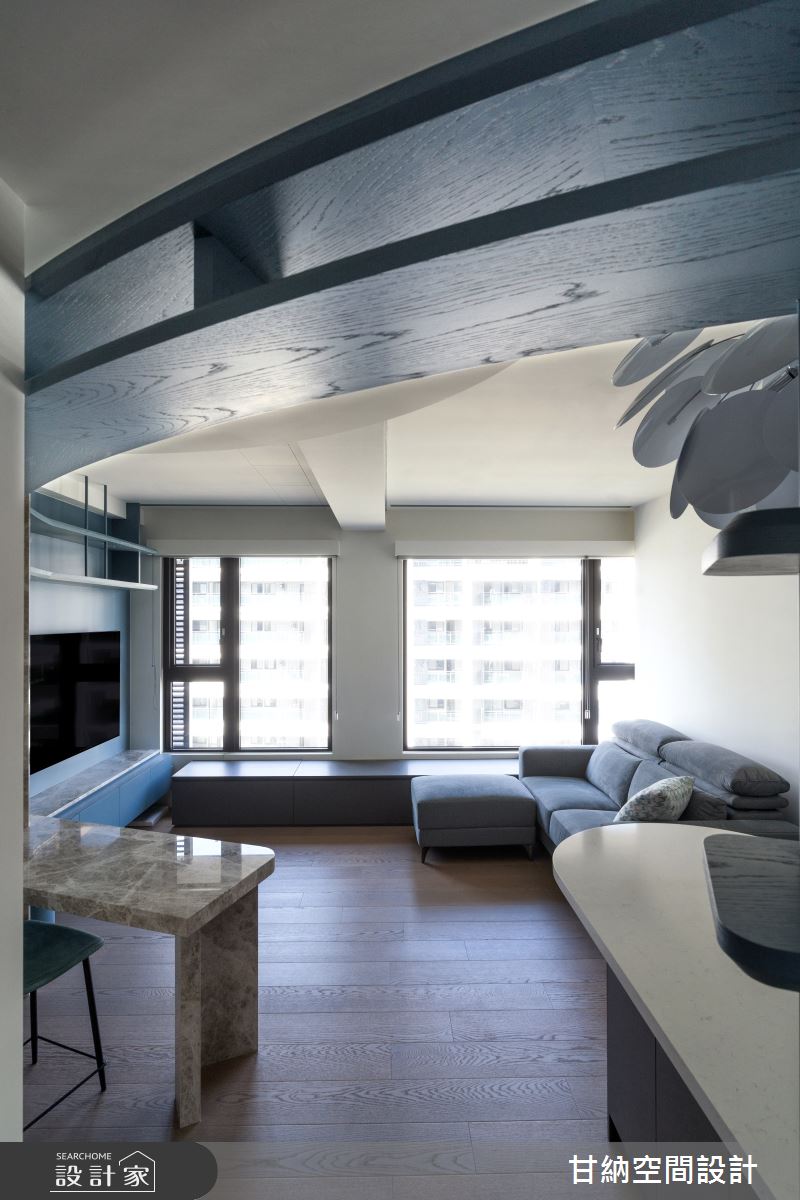 15坪新成屋(5年以下)＿現代風客廳餐廳臥榻案例圖片＿甘納空間設計＿甘納_62之7