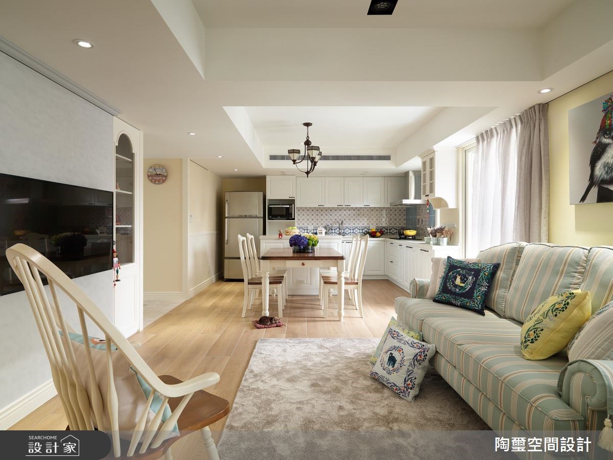 26坪中古屋(5~15年)＿鄉村風客廳餐廳廚房吧檯案例圖片＿陶璽空間設計＿陶璽_28之23