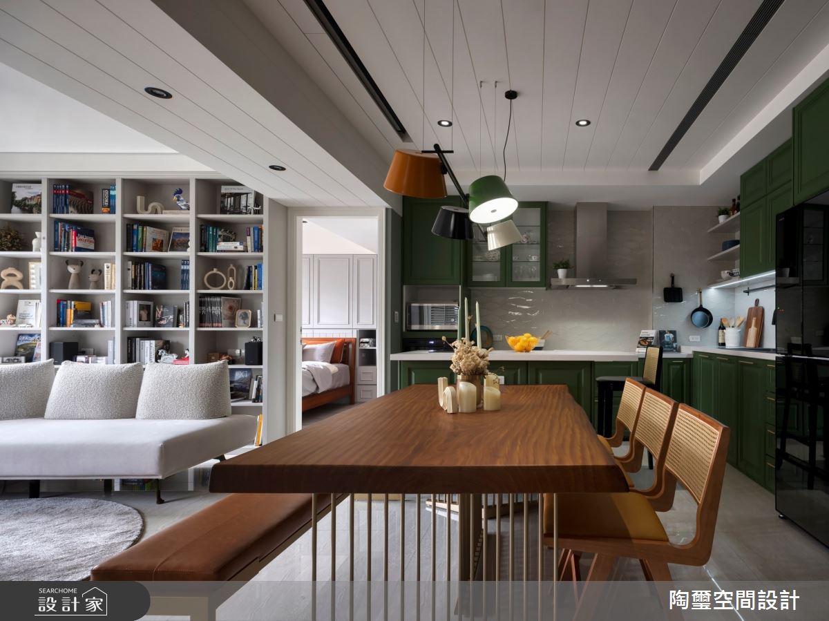 25坪預售屋＿混搭風客廳餐廳廚房臥室中島案例圖片＿陶璽空間設計＿陶璽_50之10
