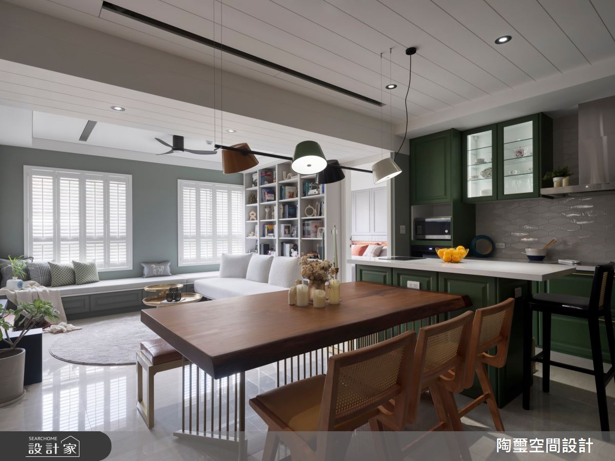 25坪預售屋＿混搭風客廳餐廳廚房臥榻中島案例圖片＿陶璽空間設計＿陶璽_50之4