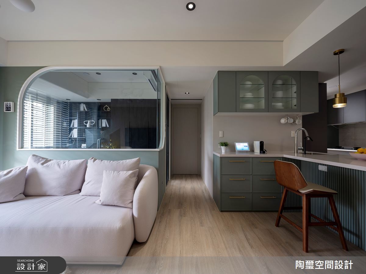 18坪新成屋(5年以下)＿美式風客廳吧檯書房中島案例圖片＿陶璽空間設計＿陶璽_56之8