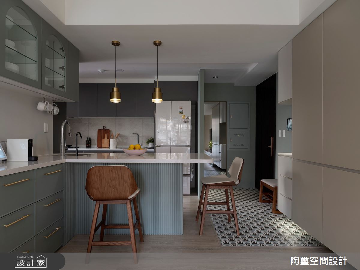 18坪新成屋(5年以下)＿美式風玄關餐廳廚房吧檯中島案例圖片＿陶璽空間設計＿陶璽_56之12