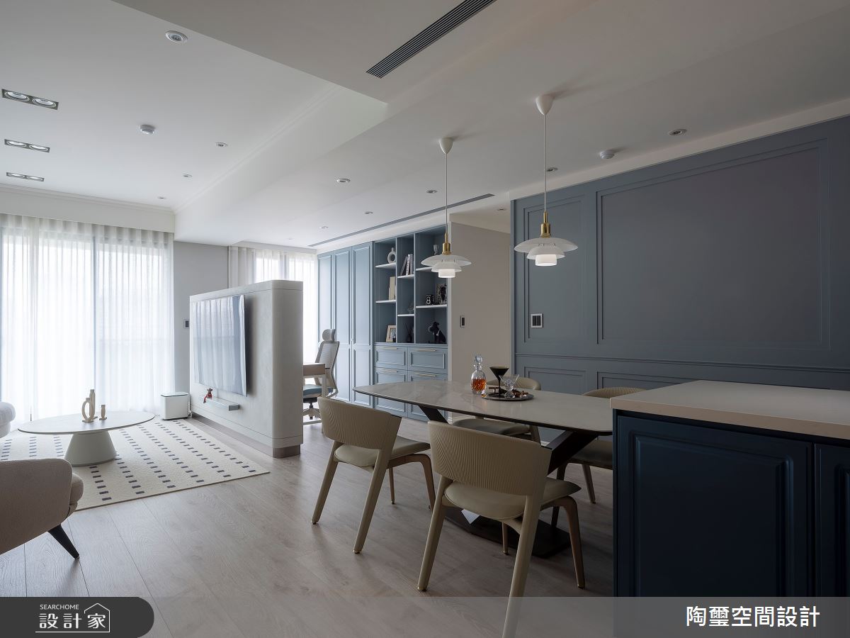 29坪新成屋(5年以下)＿美式風客廳餐廳書房中島案例圖片＿陶璽空間設計＿陶璽_57之1