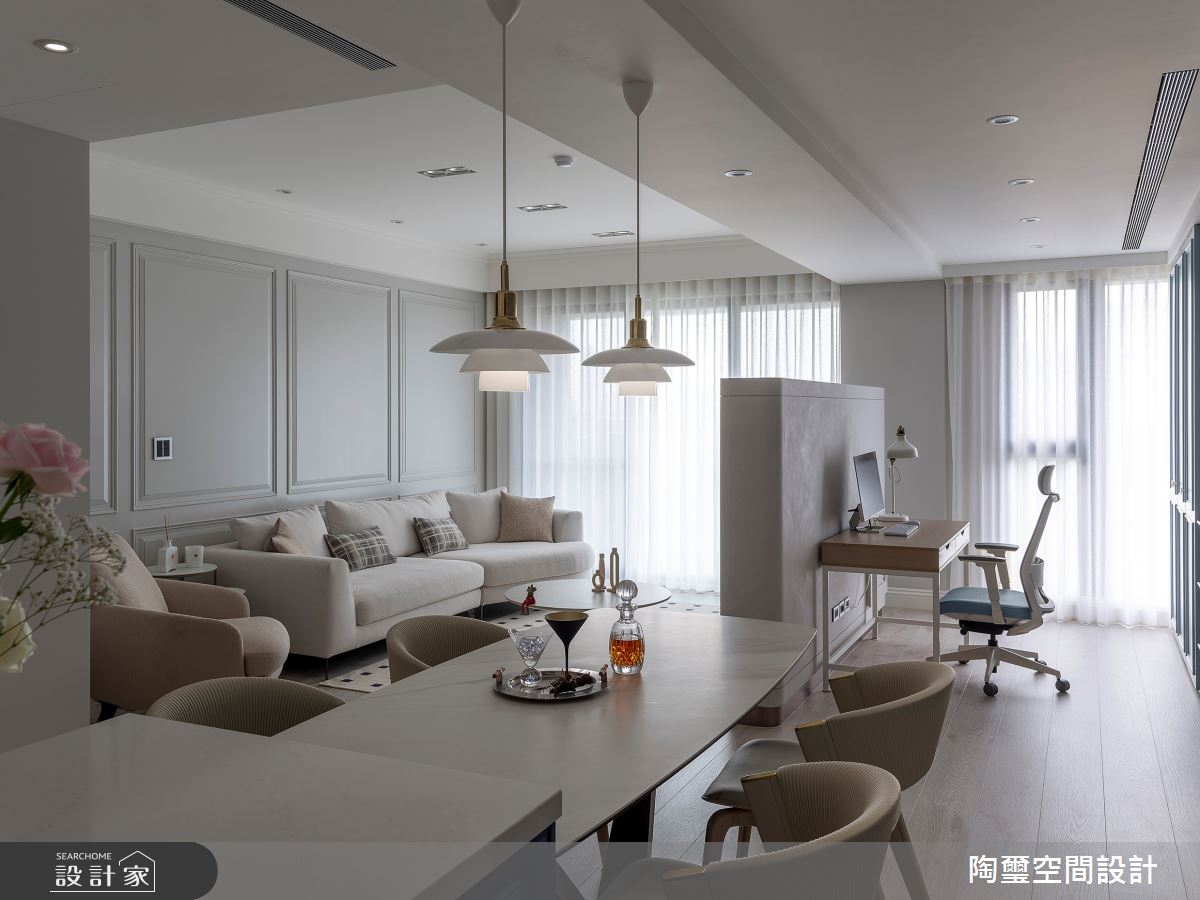 29坪新成屋(5年以下)＿美式風客廳餐廳書房中島案例圖片＿陶璽空間設計＿陶璽_57之14