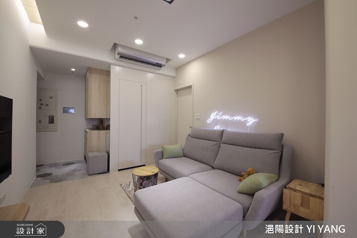 新成屋(5年以下)＿北歐奶白風玄關客廳案例圖片＿浥陽設計 YI YANG＿浥陽_新北新板巨星Super Star｜北歐奶白風之3
