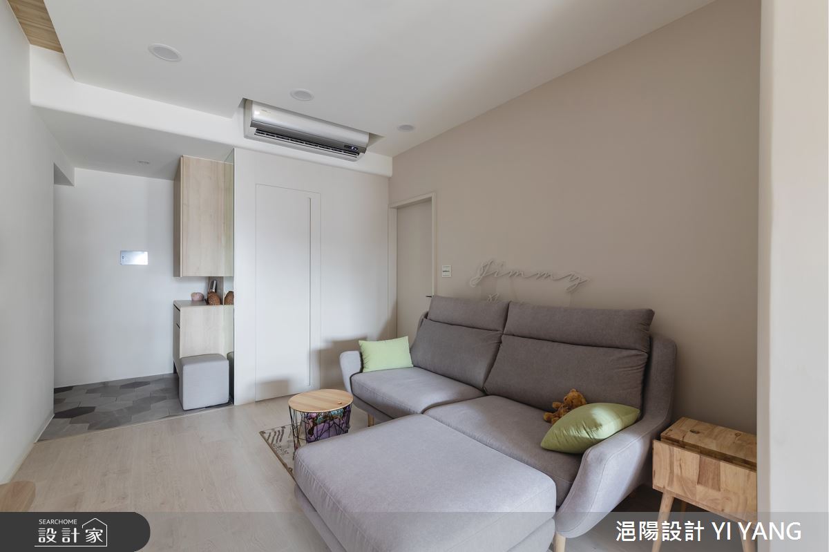 新成屋(5年以下)＿北歐奶白風玄關客廳案例圖片＿浥陽設計 YI YANG＿浥陽_新北新板巨星Super Star｜北歐奶白風之4