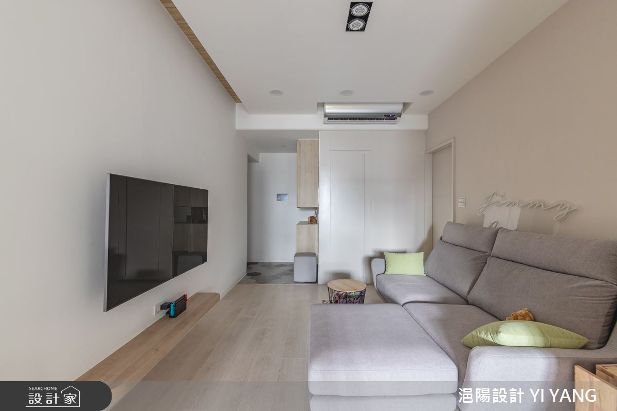 新成屋(5年以下)＿北歐奶白風玄關客廳案例圖片＿浥陽設計 YI YANG＿浥陽_新北新板巨星Super Star｜北歐奶白風之5