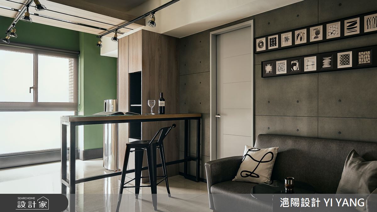 13坪中古屋(5~15年)＿現代工業風客廳餐廳吧檯案例圖片＿浥陽設計 YI YANG＿浥陽_青埔寶徠花園｜現代工業風之4