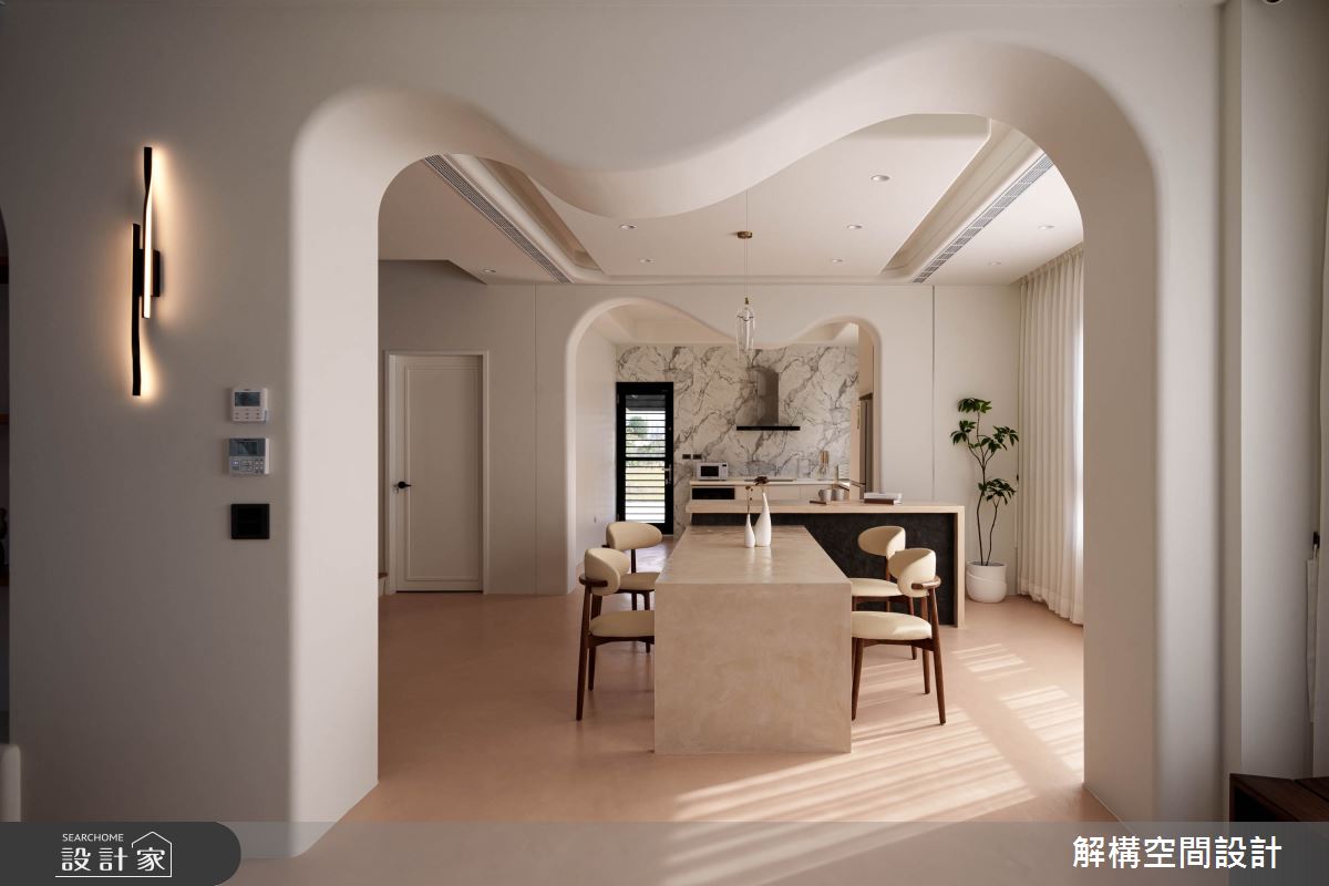 90坪新成屋(5年以下)＿混搭風餐廳廚房中島案例圖片＿解構空間設計＿解構_02之24