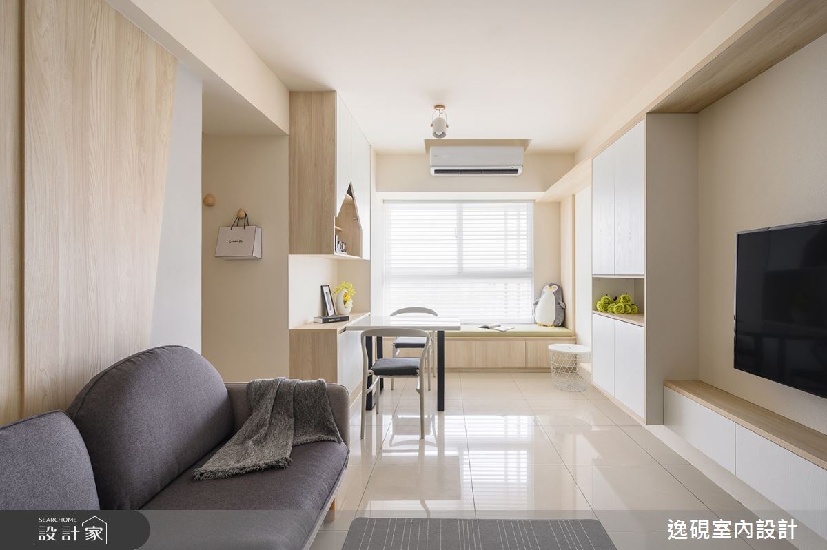 16坪新成屋(5年以下)＿北歐風客廳餐廳臥榻案例圖片＿逸硯室內設計＿逸硯_02.新竹｜跳格子之9
