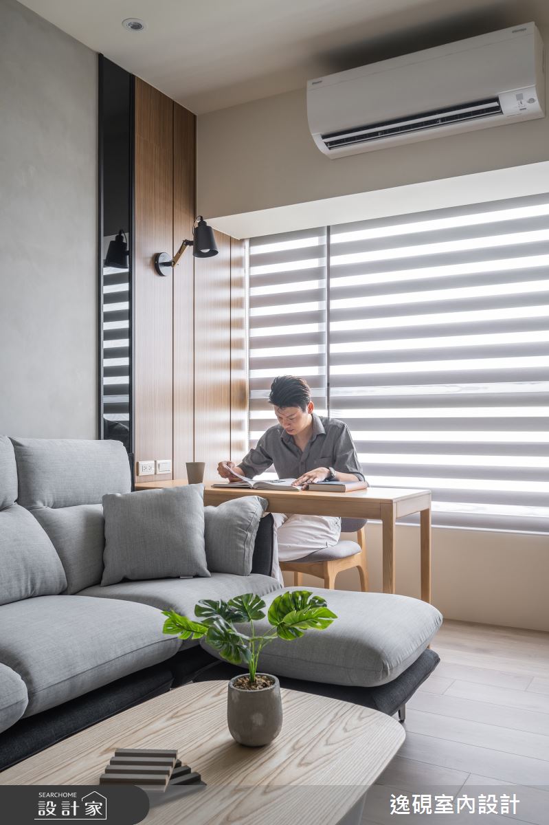 15坪新成屋(5年以下)＿日式簡約風客廳案例圖片＿逸硯室內設計＿逸硯_04.新竹｜靜謐之境之15
