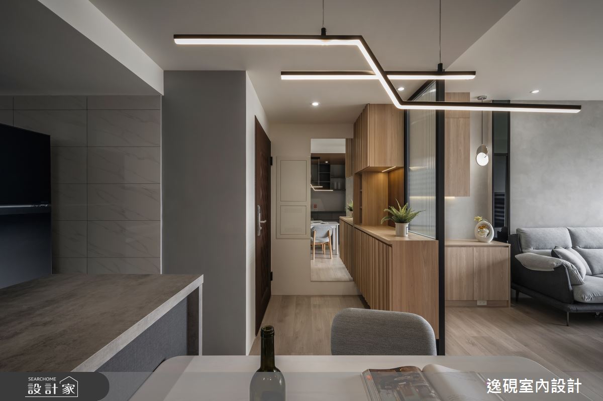 15坪新成屋(5年以下)＿日式簡約風玄關餐廳中島案例圖片＿逸硯室內設計＿逸硯_04.新竹｜靜謐之境之4242