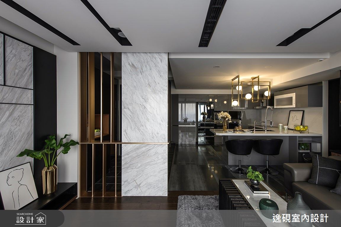 40坪新成屋(5年以下)＿現代風客廳餐廳廚房中島案例圖片＿逸硯室內設計＿逸硯_08.新竹｜對畫之9