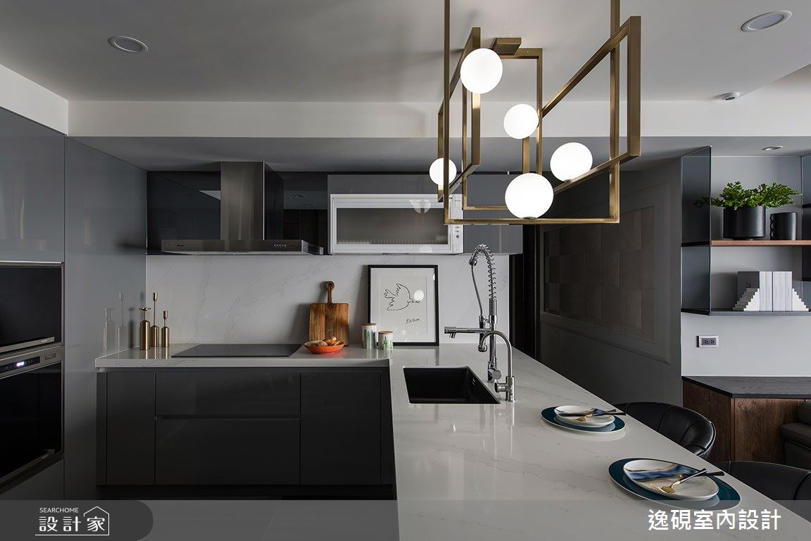 40坪新成屋(5年以下)＿現代風餐廳廚房中島案例圖片＿逸硯室內設計＿逸硯_08.新竹｜對畫之22