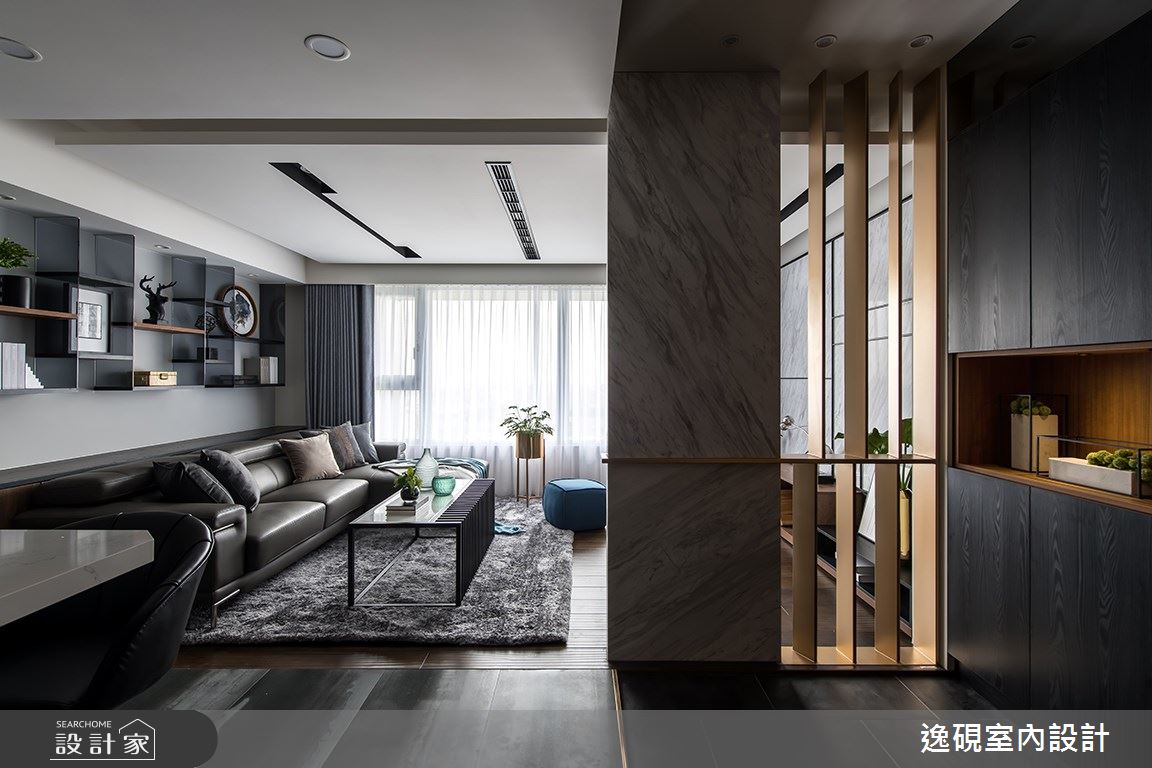 40坪新成屋(5年以下)＿現代風玄關客廳案例圖片＿逸硯室內設計＿逸硯_08.新竹｜對畫之2