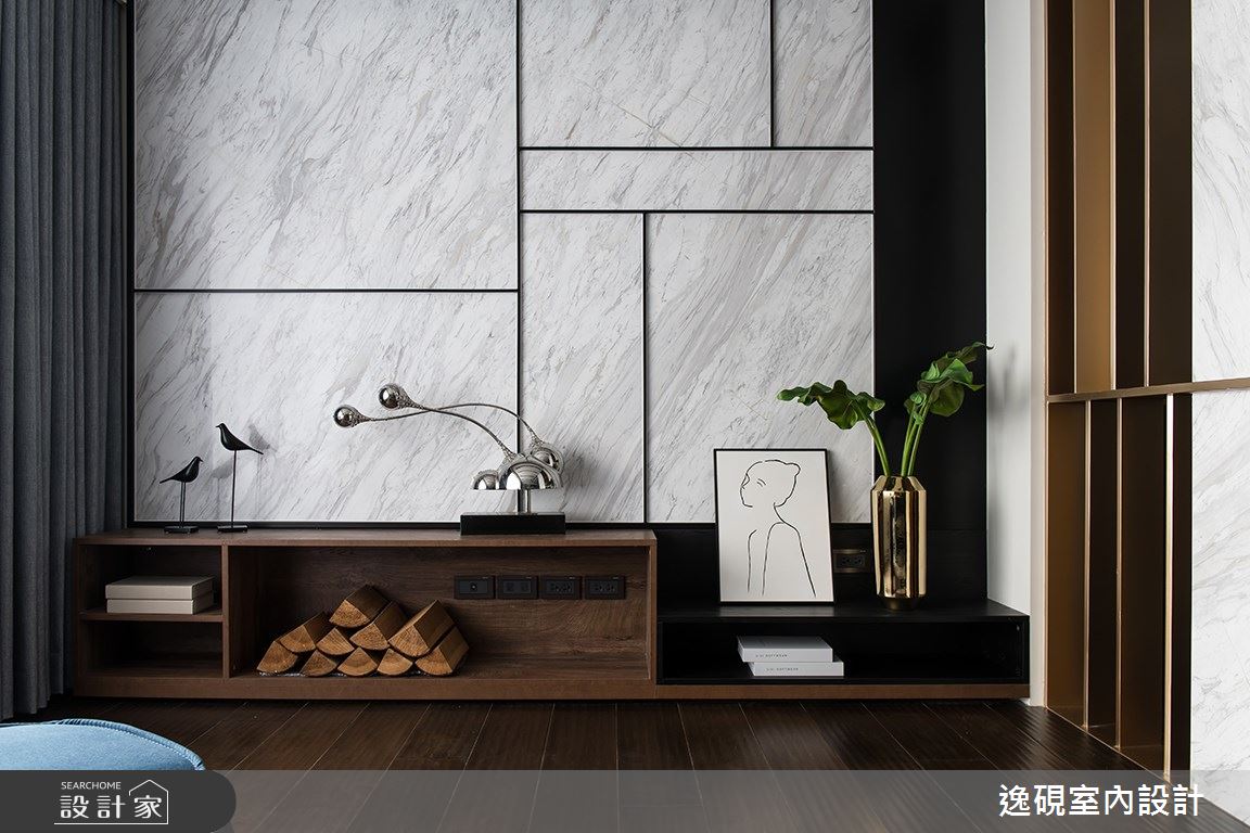 40坪新成屋(5年以下)＿現代風客廳案例圖片＿逸硯室內設計＿逸硯_08.新竹｜對畫之12