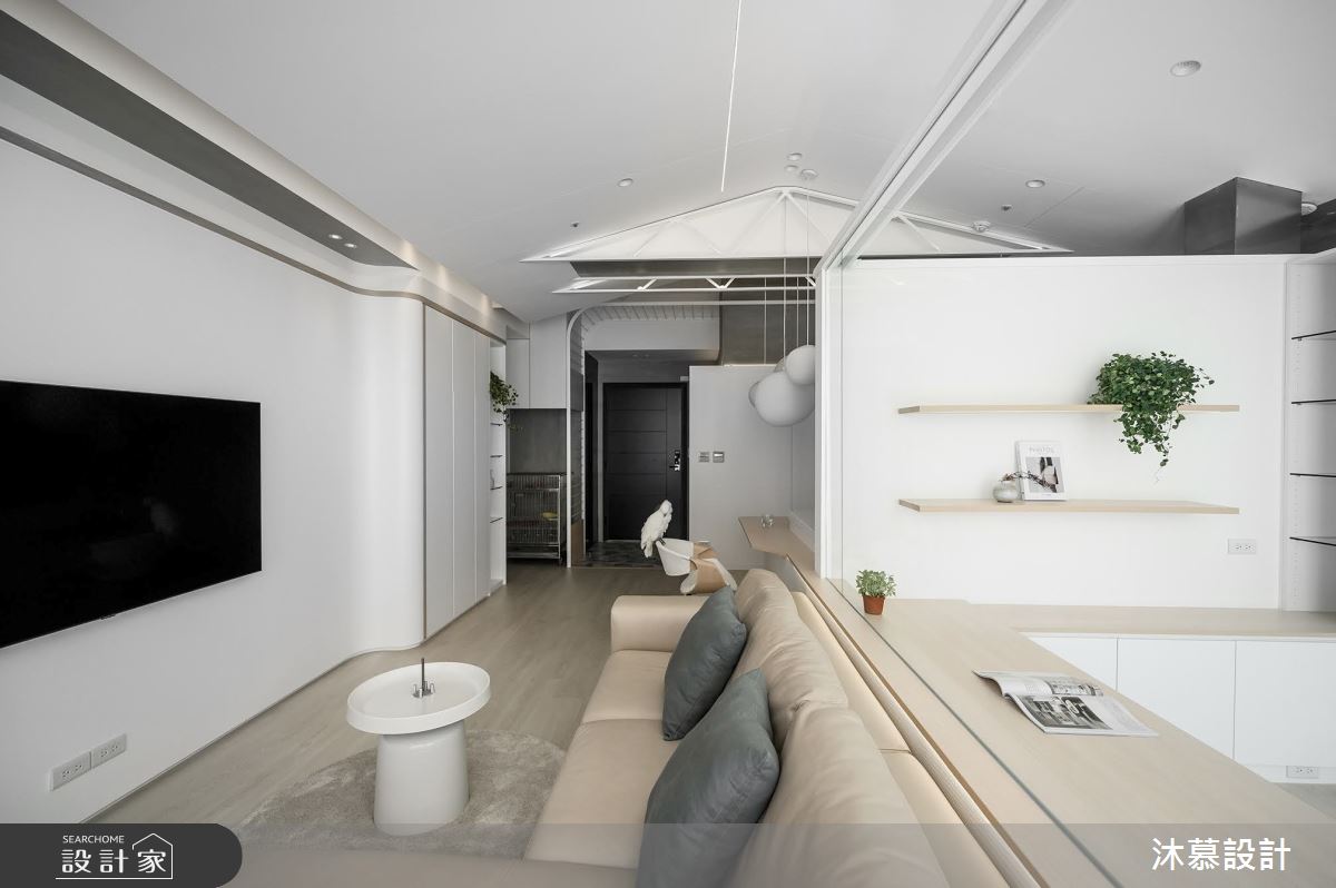 15坪新成屋(5年以下)＿現代風玄關客廳書房案例圖片＿沐慕室內設計＿沐慕_鸚鵡之家 l The co-living residence of parrot–human之15
