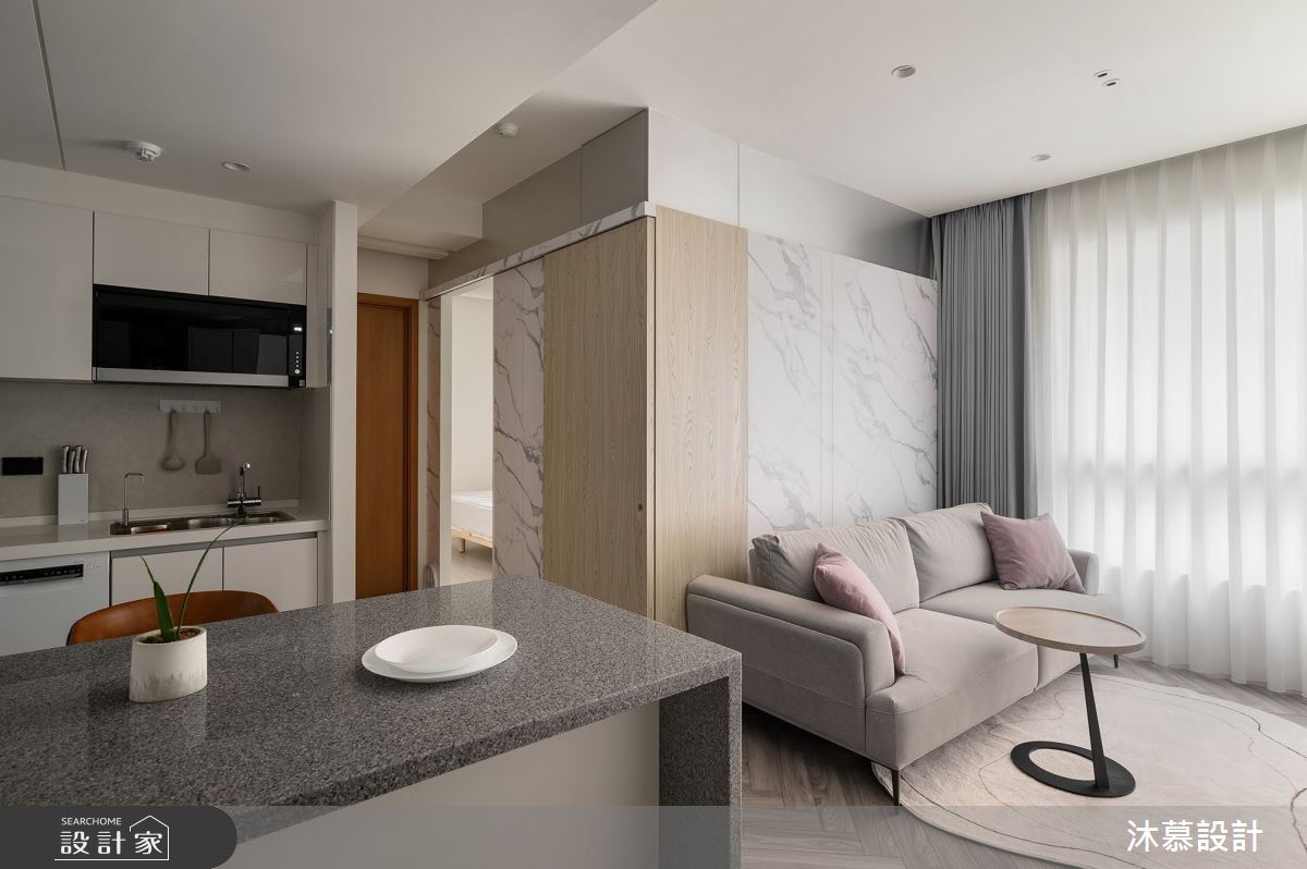 17坪新成屋(5年以下)＿現代風客廳餐廳廚房中島案例圖片＿沐慕室內設計＿沐慕_伴 l Transparent box之14