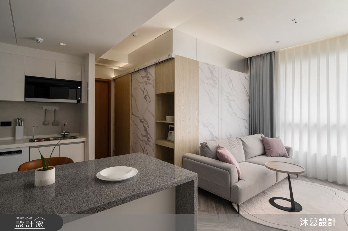 17坪新成屋(5年以下)＿現代風客廳餐廳廚房中島案例圖片＿沐慕室內設計＿沐慕_伴 l Transparent box之15