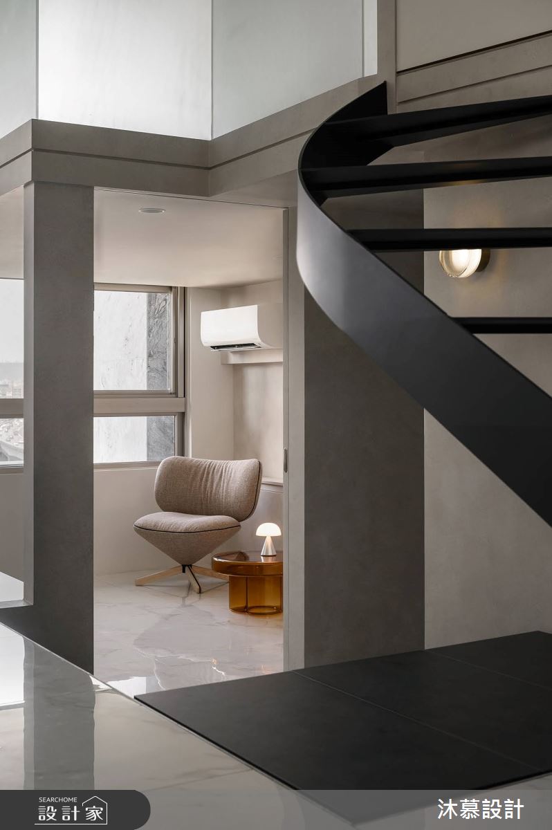 18坪新成屋(5年以下)＿現代風書房樓梯客房案例圖片＿沐慕室內設計＿沐慕_童年 l Less is more之9