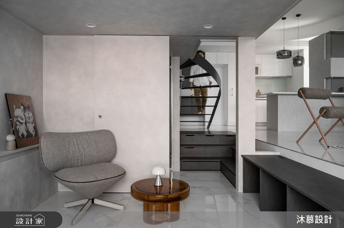 18坪新成屋(5年以下)＿現代風書房樓梯客房案例圖片＿沐慕室內設計＿沐慕_童年 l Less is more之17