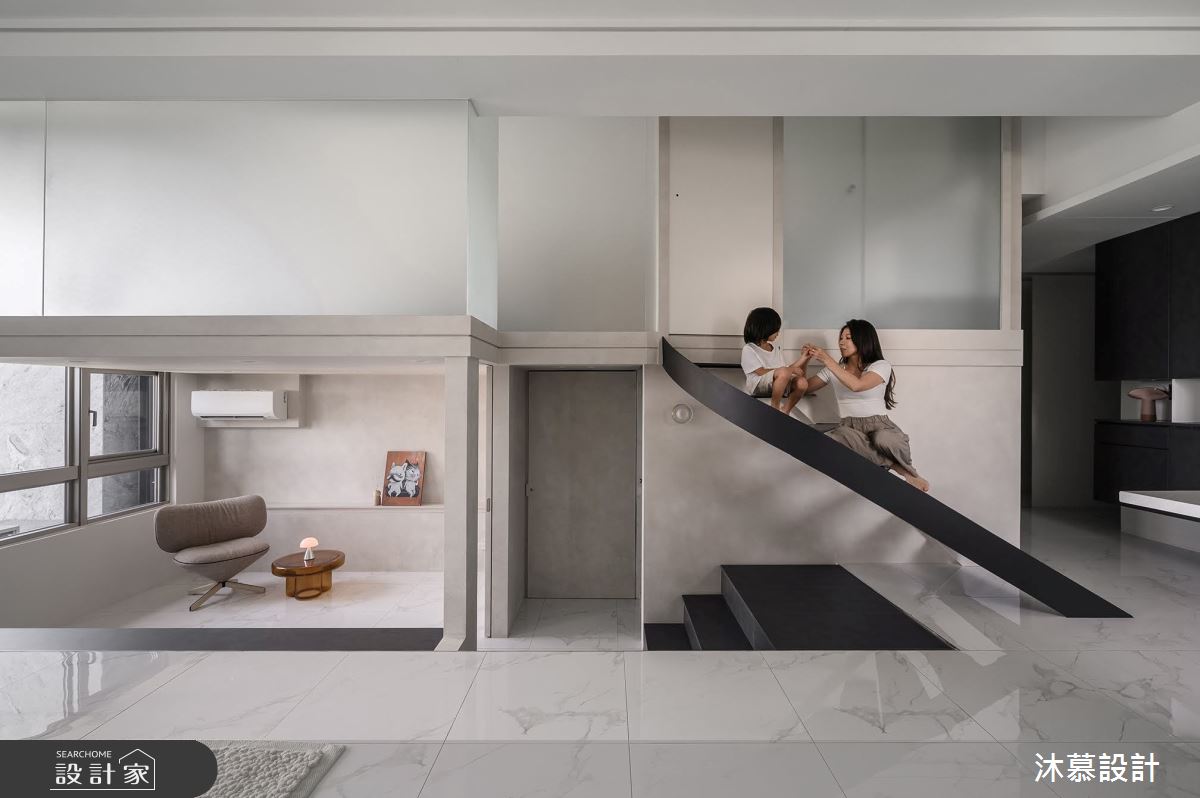 18坪新成屋(5年以下)＿現代風客廳書房樓梯客房案例圖片＿沐慕室內設計＿沐慕_童年 l Less is more之21
