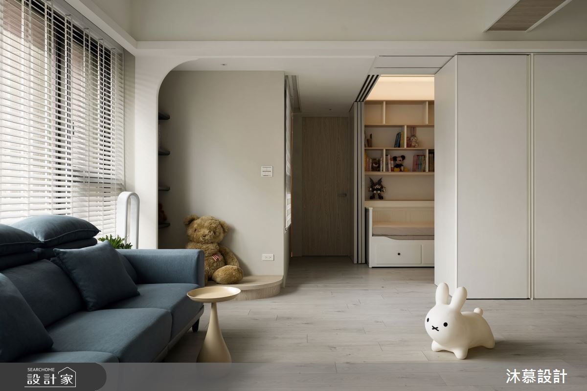 38坪預售屋＿現代風客廳案例圖片＿沐慕室內設計＿沐慕_櫃子裡有三個房間的家 I Three rooms in the cabinet之25
