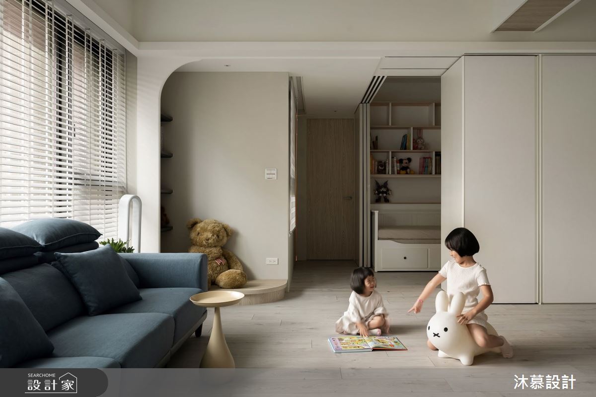 38坪預售屋＿現代風客廳案例圖片＿沐慕室內設計＿沐慕_櫃子裡有三個房間的家 I Three rooms in the cabinet之26