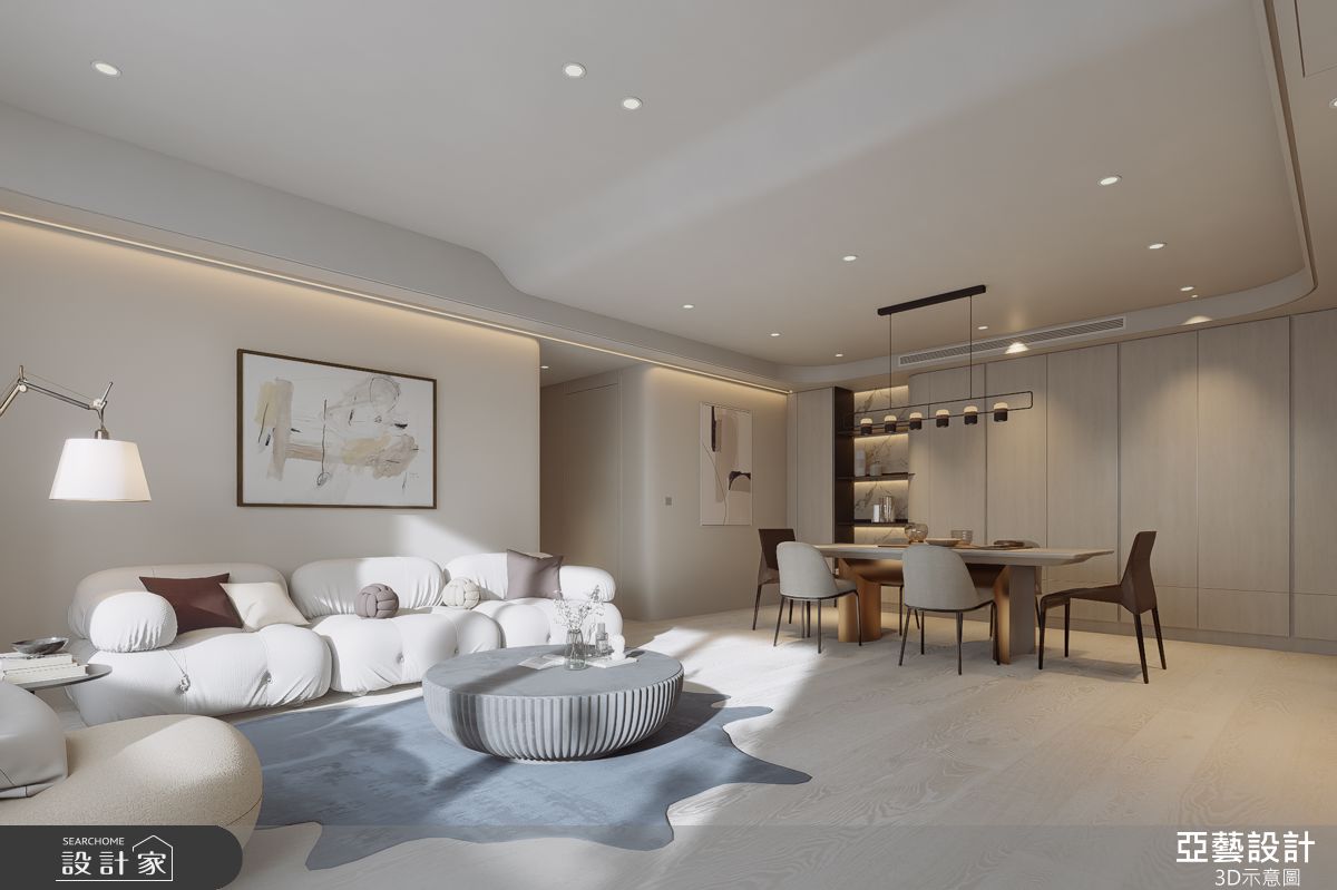 35坪中古屋(5~15年)＿簡約風客廳餐廳案例圖片＿亞藝設計＿亞藝_桃園L宅之4