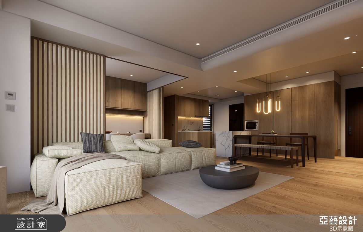 33坪新古屋(10年以下)＿現代風客廳餐廳廚房書房中島案例圖片＿亞藝設計＿亞藝_新店將捷家和之9