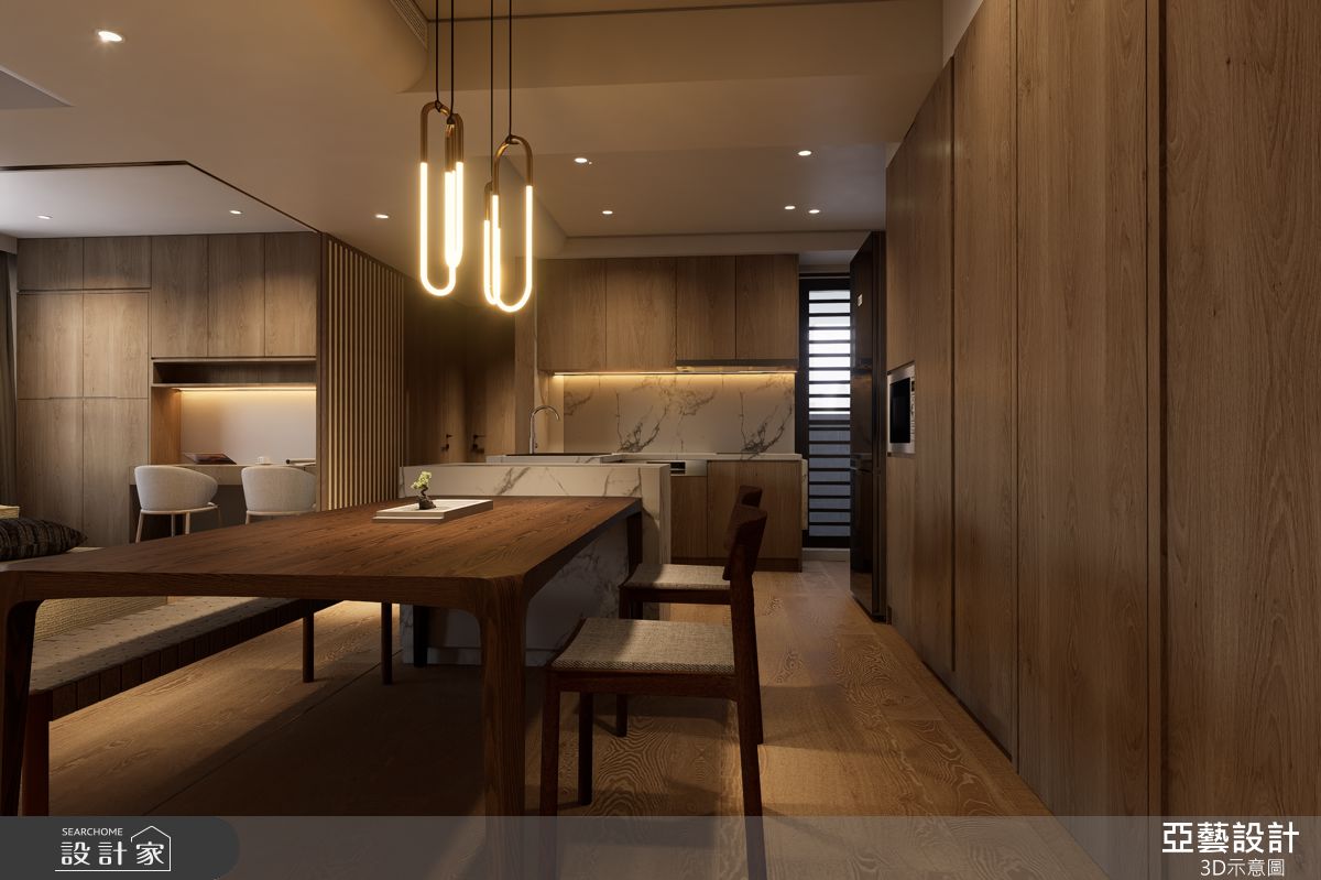 33坪新古屋(10年以下)＿現代風餐廳廚房中島案例圖片＿亞藝設計＿亞藝_新店將捷家和之4