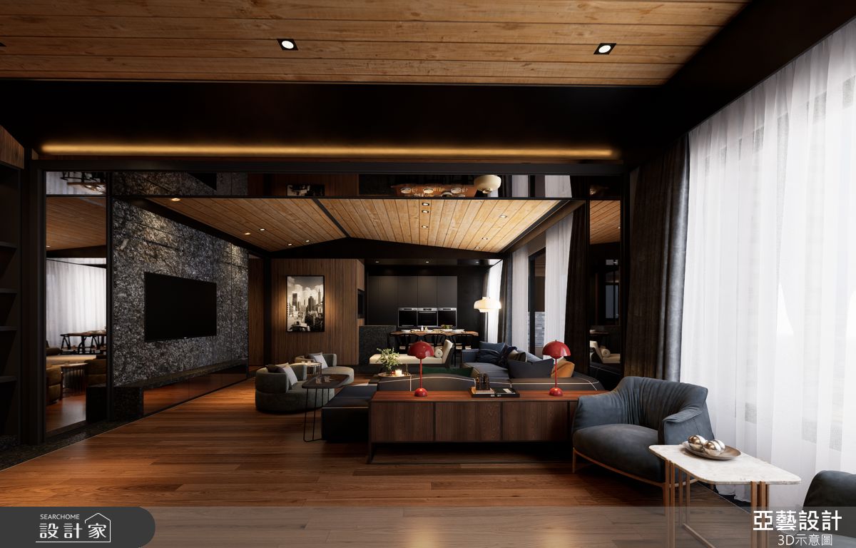 70坪毛胚屋＿現代風客廳餐廳案例圖片＿亞藝設計＿亞藝_藍田陞玉之5
