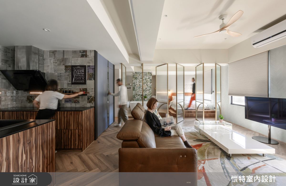 30坪新成屋(5年以下)＿混搭風客廳廚房案例圖片＿懷特室內設計＿懷特_42之4
