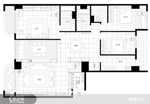 45坪新成屋(5年以下)＿奢華風案例圖片＿頡錡空間設計＿頡錡_01之11