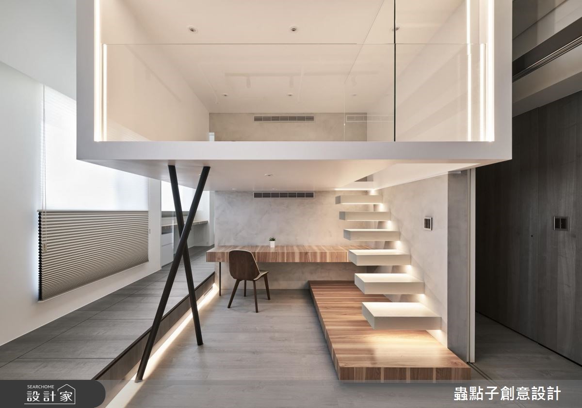 40坪新成屋(5年以下)＿簡約風書房樓梯案例圖片＿蟲點子創意設計＿蟲點子_58之35