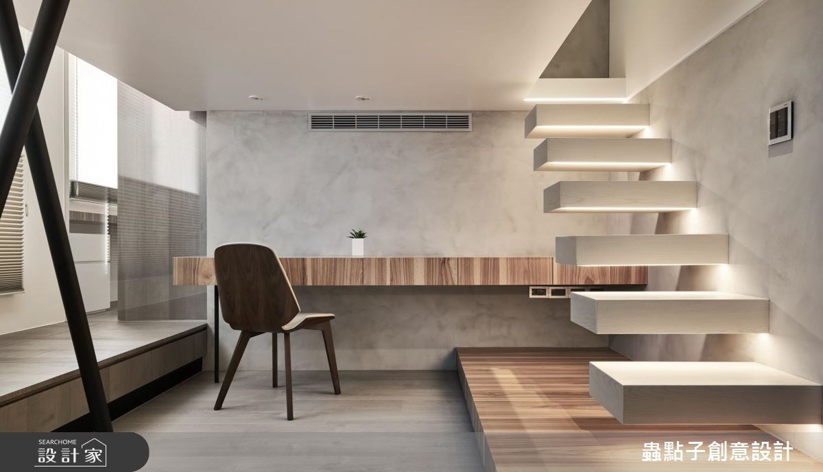 40坪新成屋(5年以下)＿簡約風書房樓梯案例圖片＿蟲點子創意設計＿蟲點子_58之36
