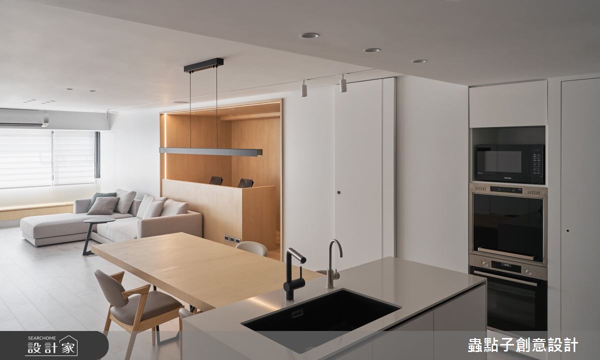31坪老屋(16~30年)＿簡約風客廳餐廳中島案例圖片＿蟲點子創意設計＿蟲點子_102之9